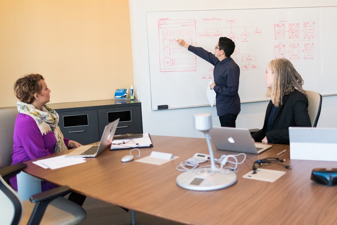 Consultant presenting a cybersecurity strategy to business leaders